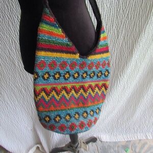 Vintage Bohemian Hippie Woven Tote Barrel Bag One Of A Kind Cross Body Purse